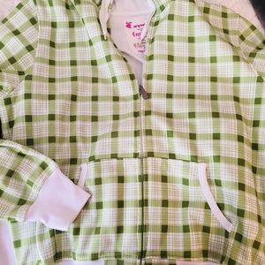 Green Plaid Zip-up Sweatshirt